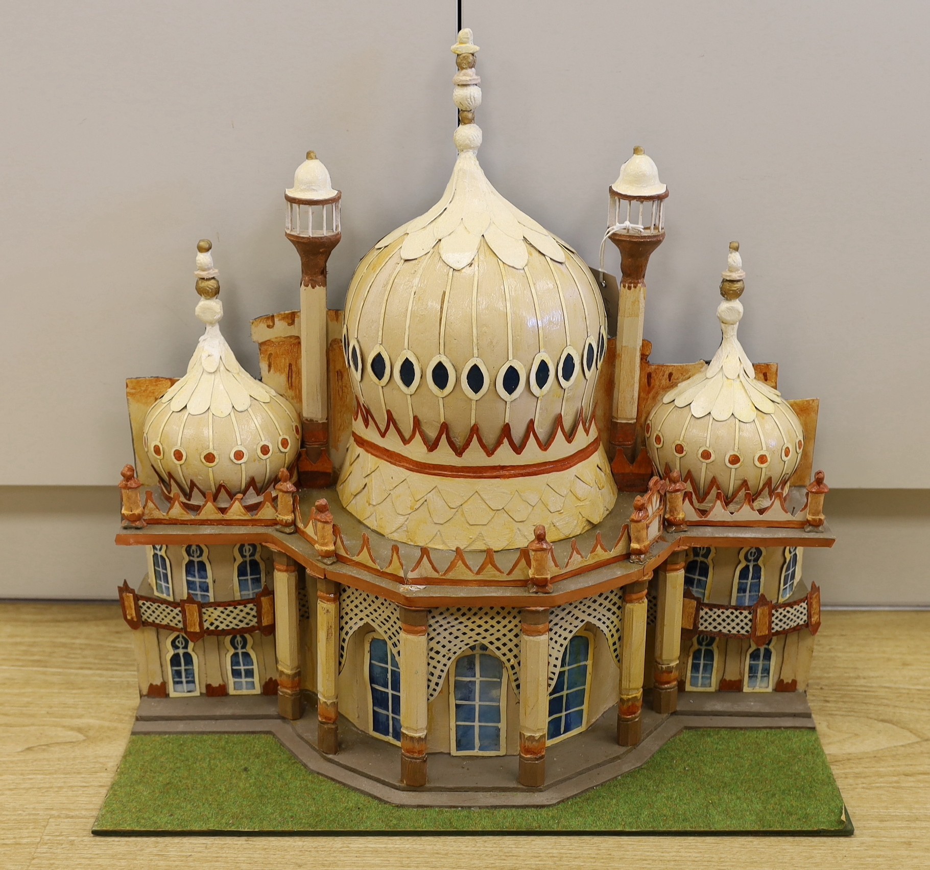 A painted model of Brighton Pavilion by Ted Bayley, 2001, 55cms wide x 54 cms high
